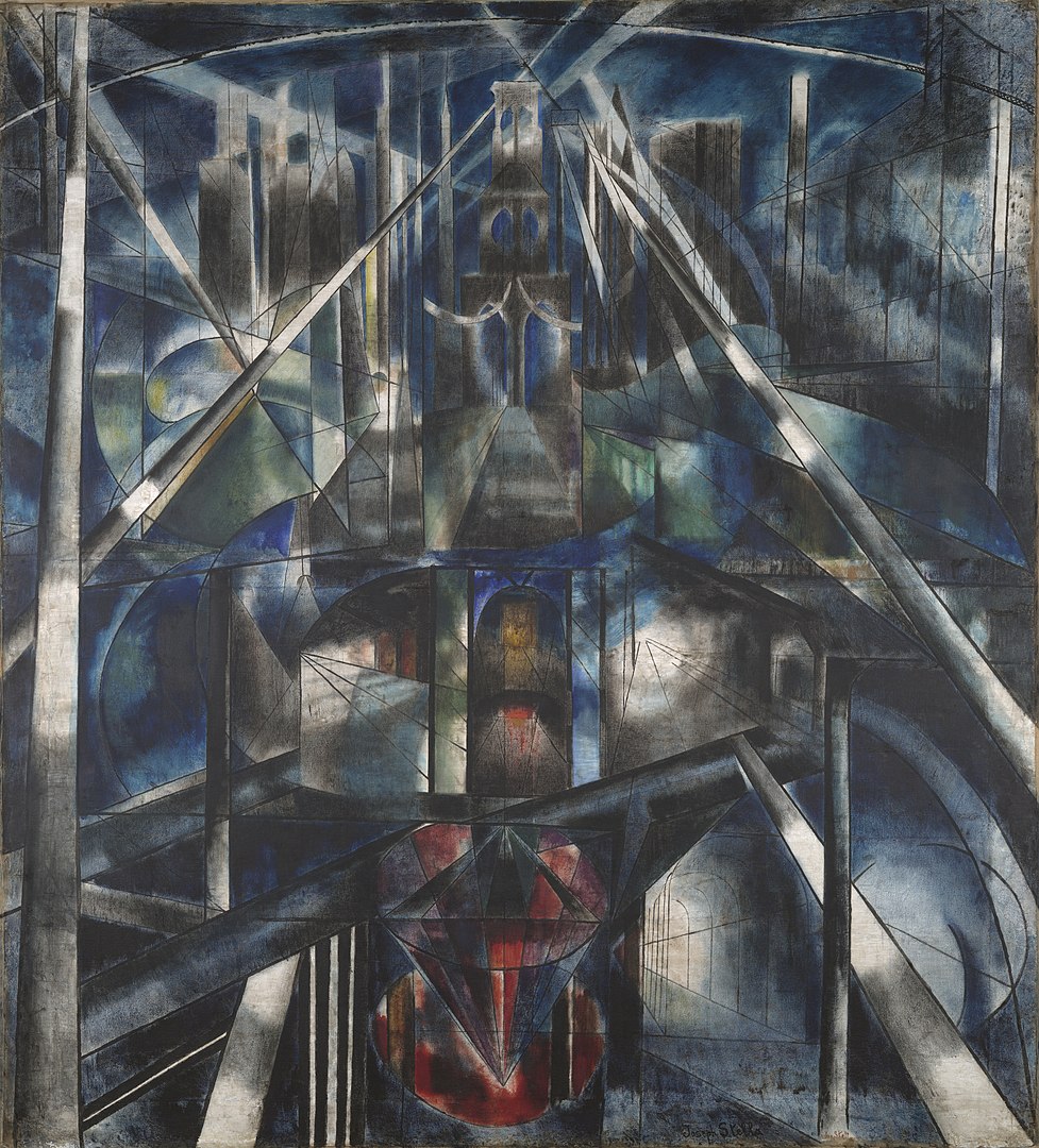 joseph stella, 1919-20, brooklyn bridge, oil on canvas